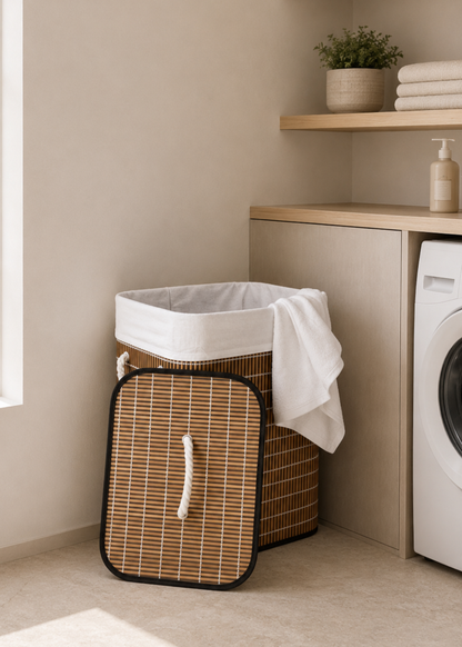 Baskora Laundry  Basket - White &amp; Brown