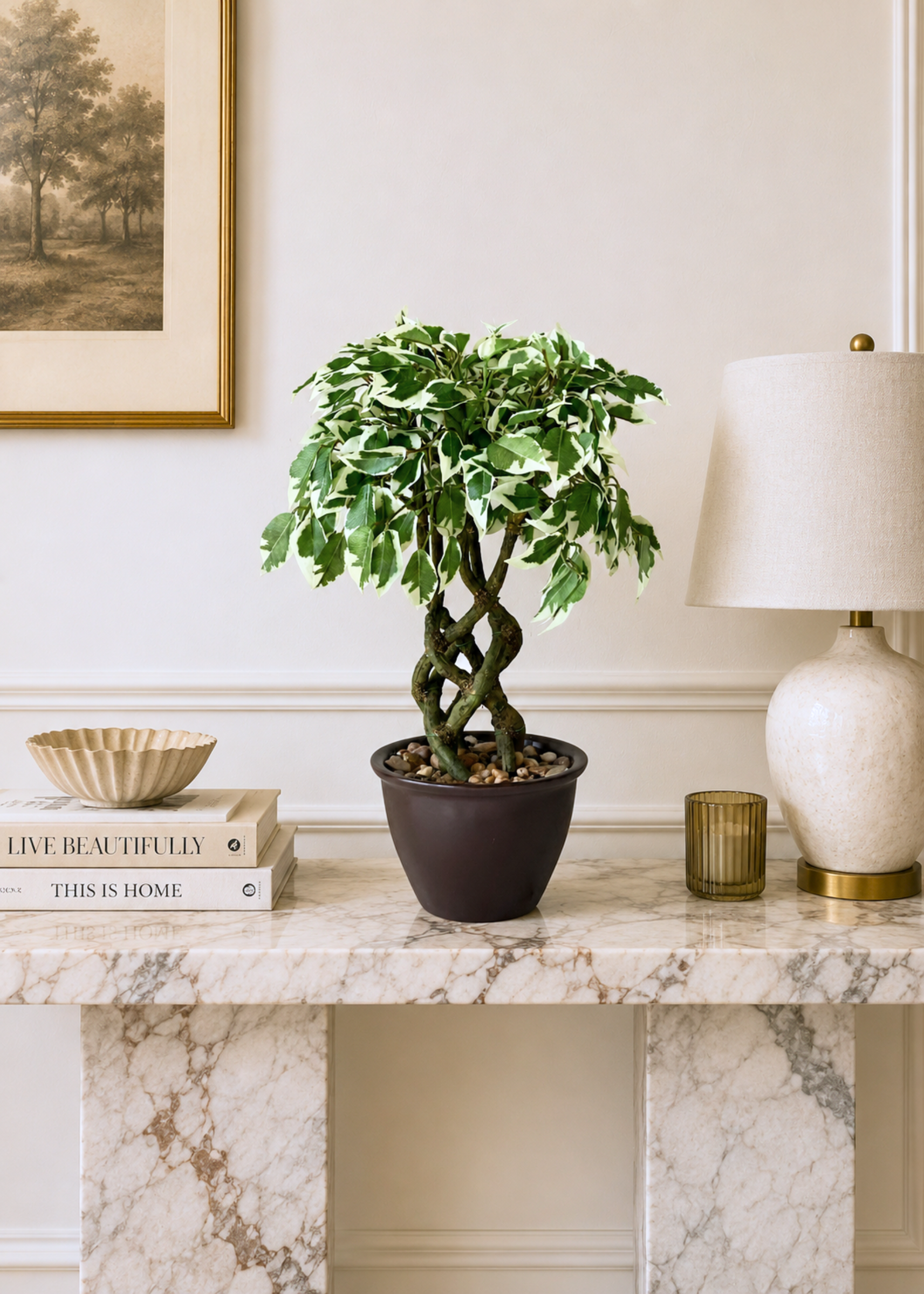 Artificial Variegated Ficus Plant – 1.3 Feet