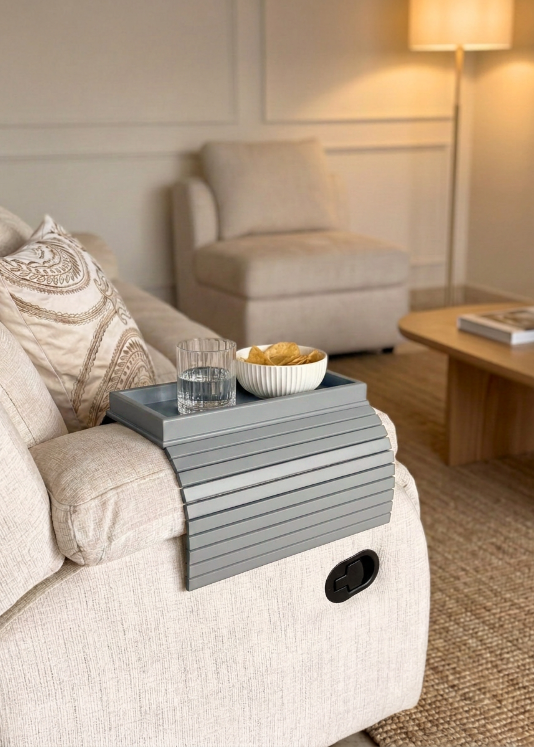 Sofa Armrest Tray - Grey