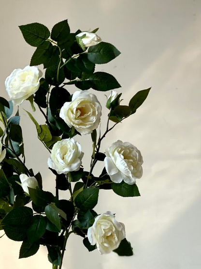 Artificial White Aurea Rose Plant - 3 Feet