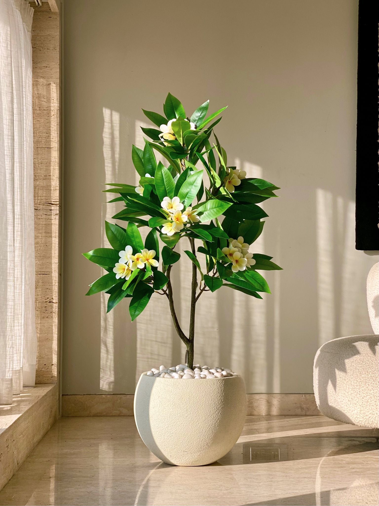 Artificial Frangipani Bloom Plant -  4 Feet