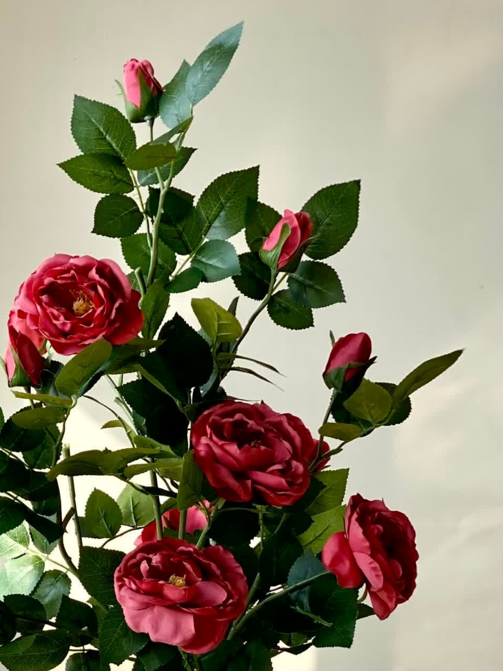 Artificial Red Aurea Rose Plant - 3 Feet