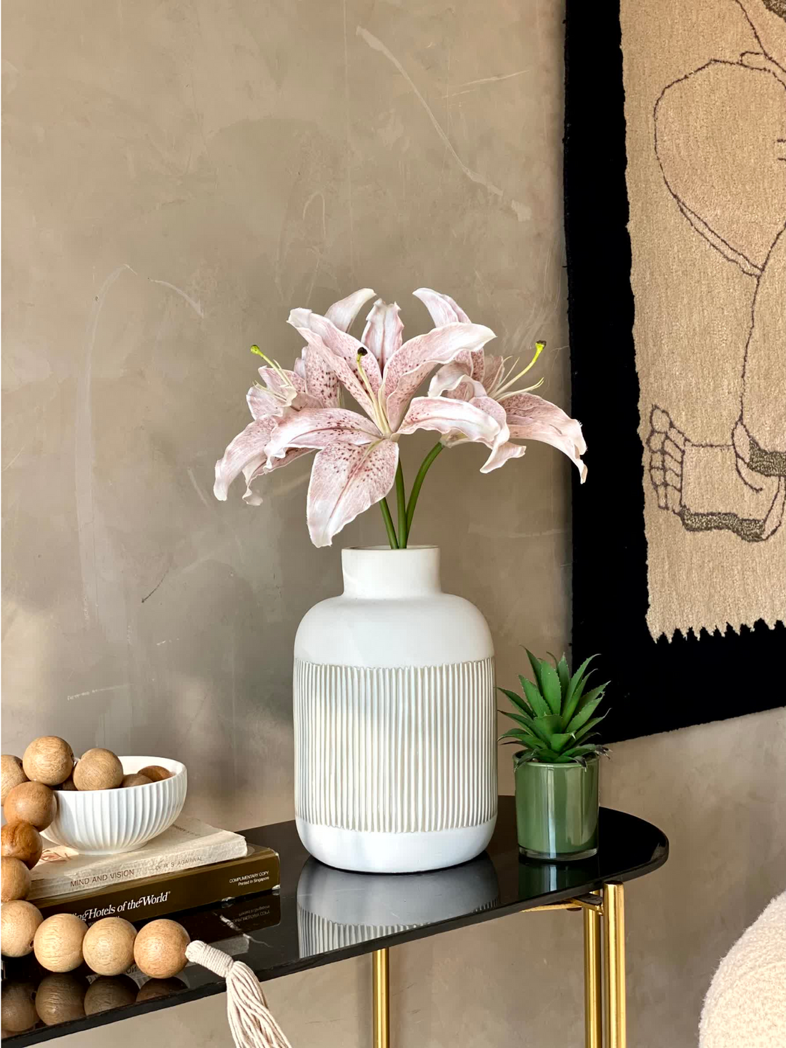 Artificial Silk Lilly Flower Bunch - Pink