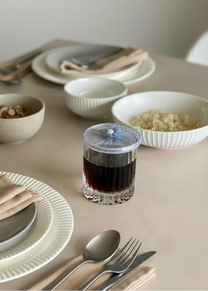 Grey Mesh Glass Cover - (Set Of 6)