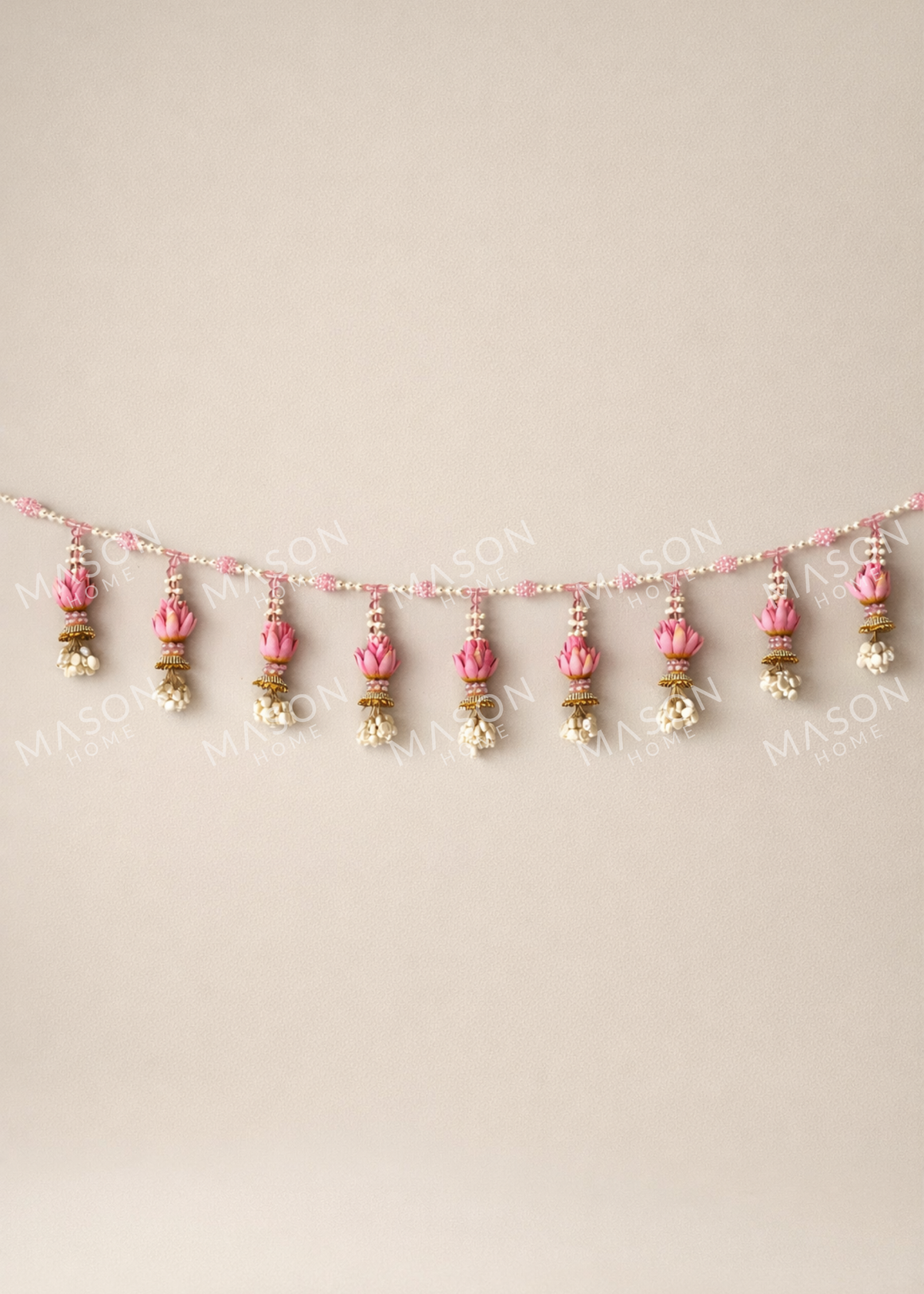 Festive Pink Lotus Pearl Toran