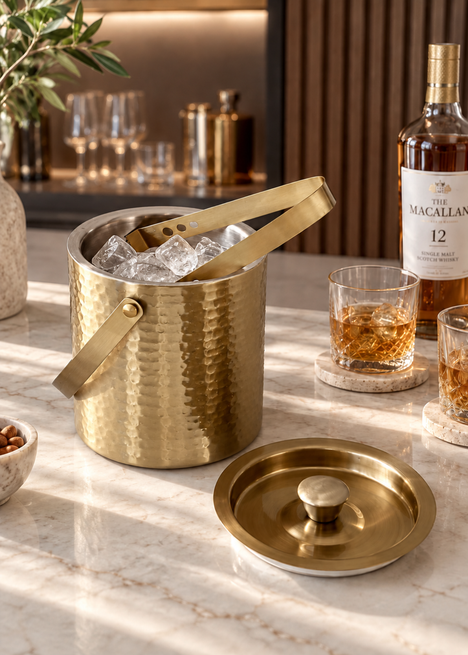 Manor Gold Ice Bucket &amp; Tong