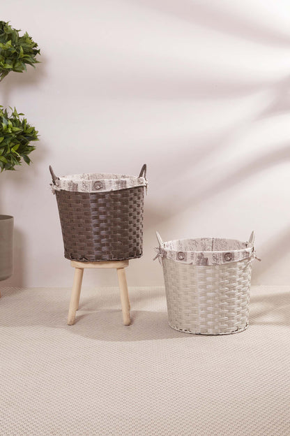 Grey Bucket Basket With Cloth (Only for Mumbai)