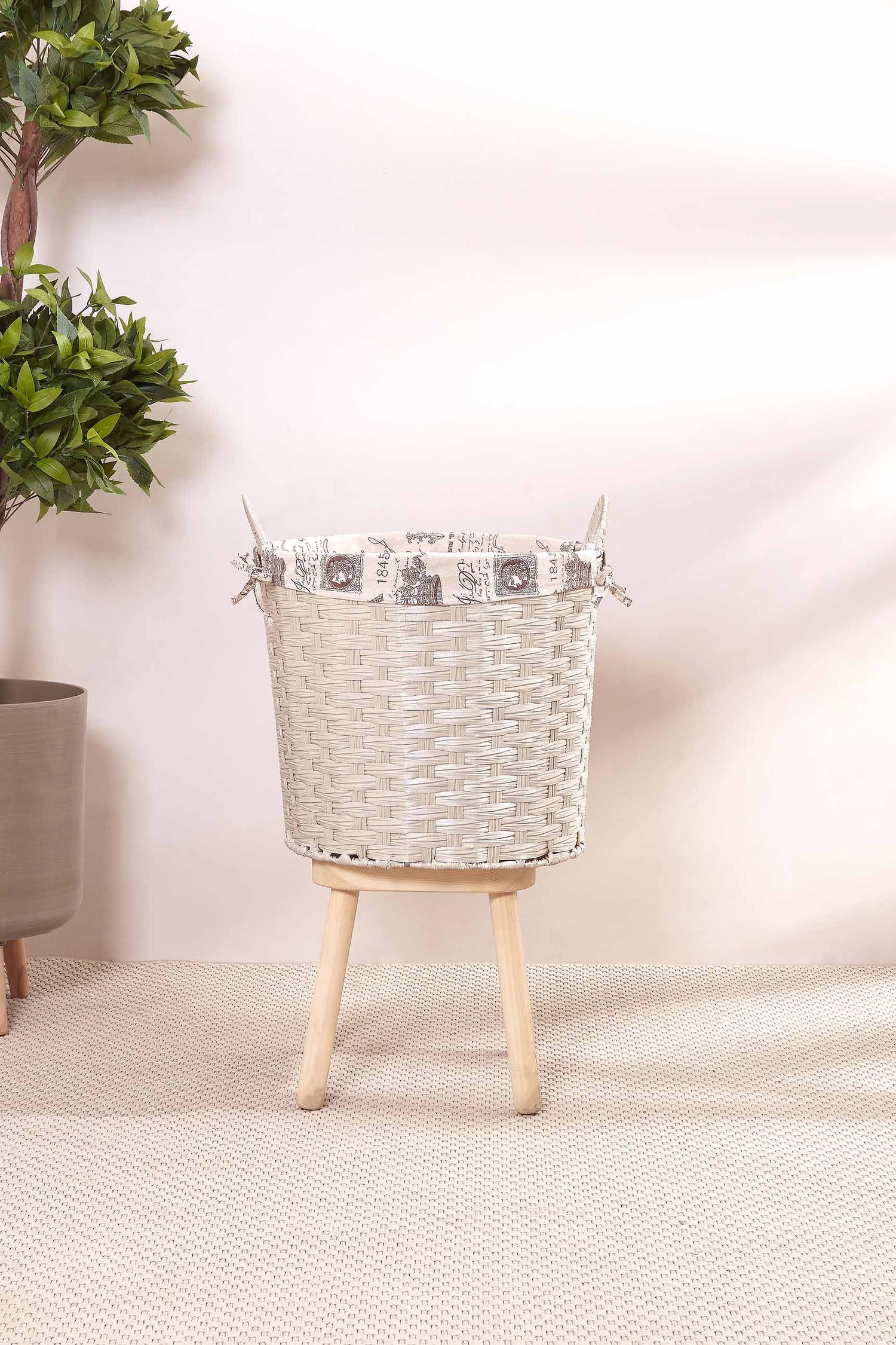 Grey Bucket Basket With Cloth (Only for Mumbai)