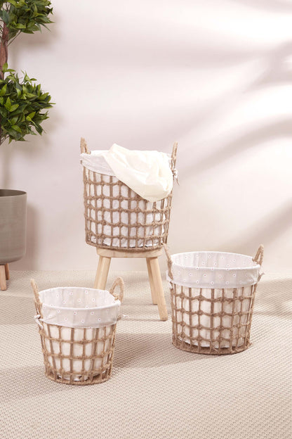 Jute Laundry Basket - Set Of 3