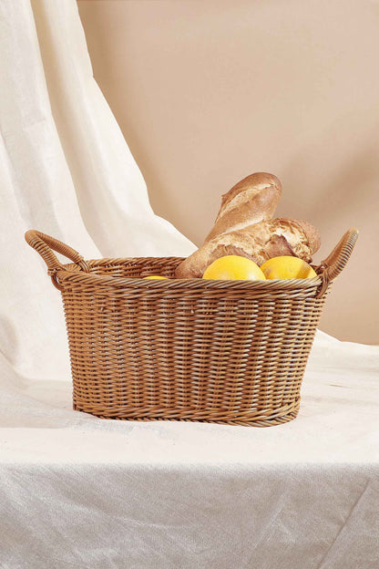 Plastic Rattan Oval Basket - Small