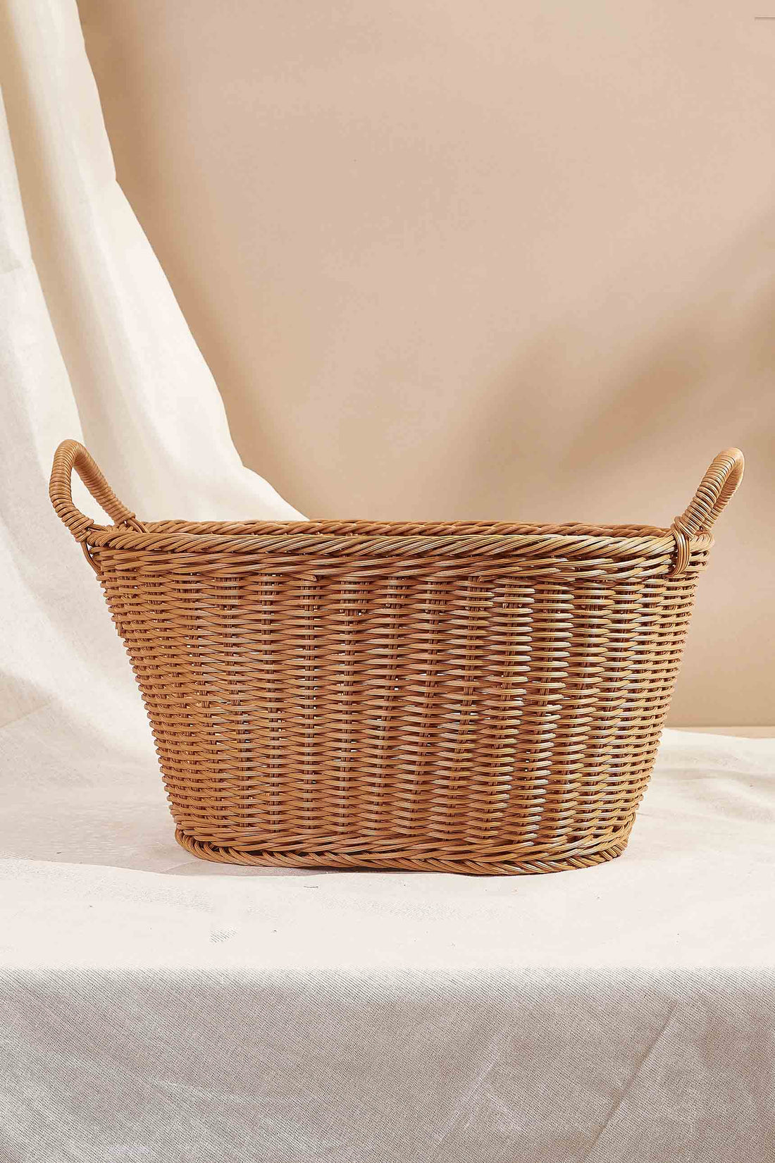 Plastic Rattan Oval Basket - Big