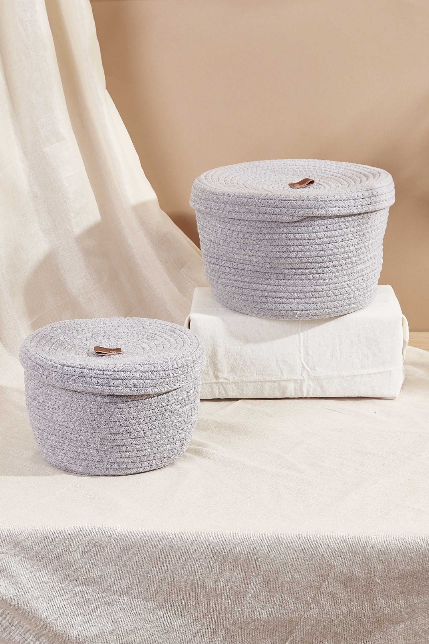 Nooby Grey Storage Basket -Set Of 2