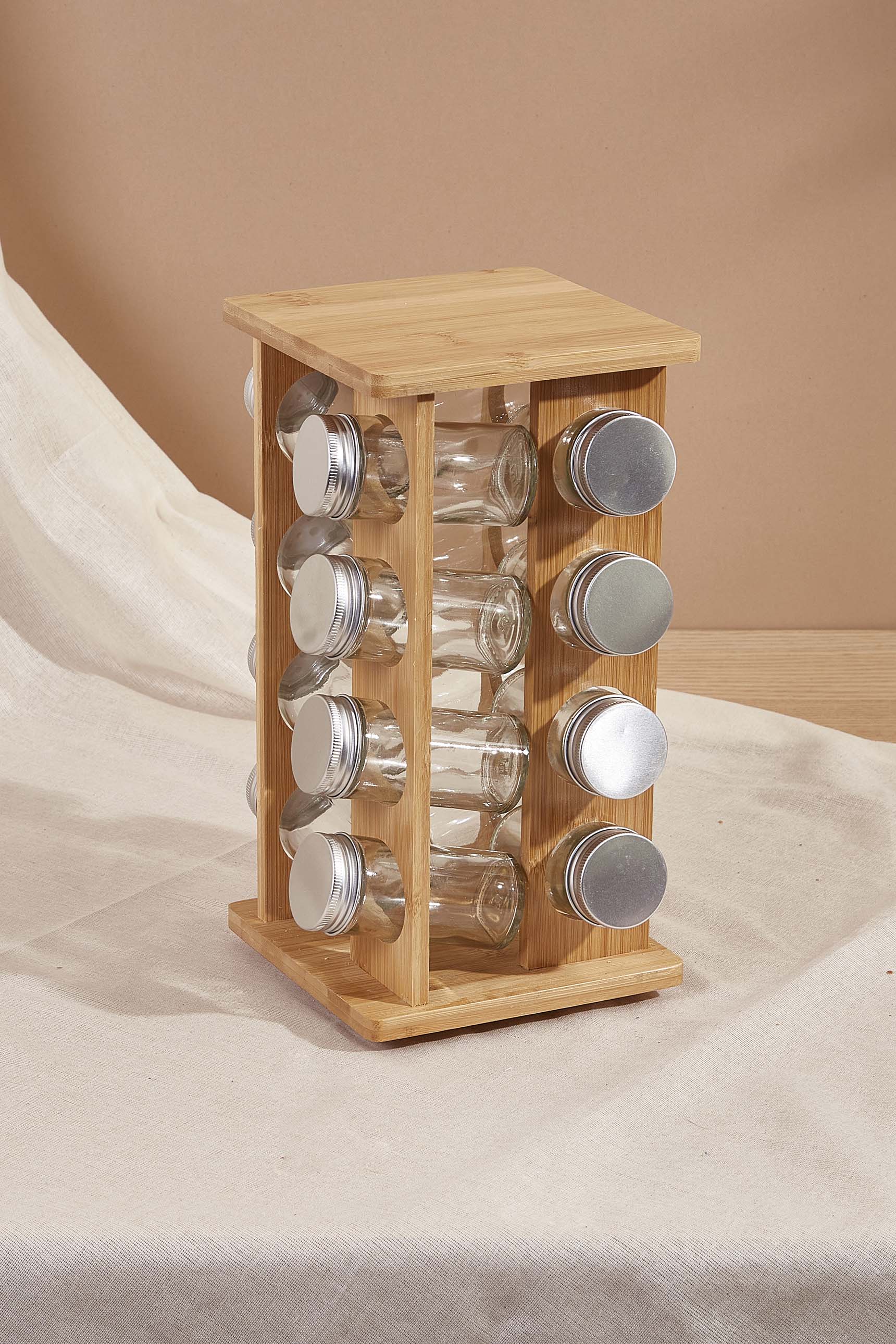 Wooden Rotating Spice Rack