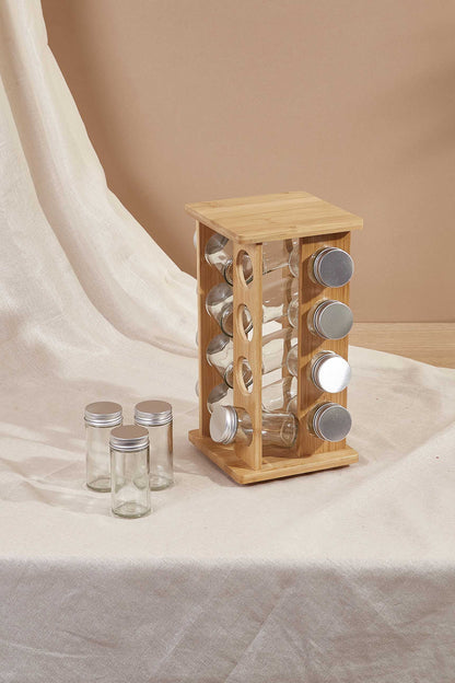 Wooden Rotating Spice Rack
