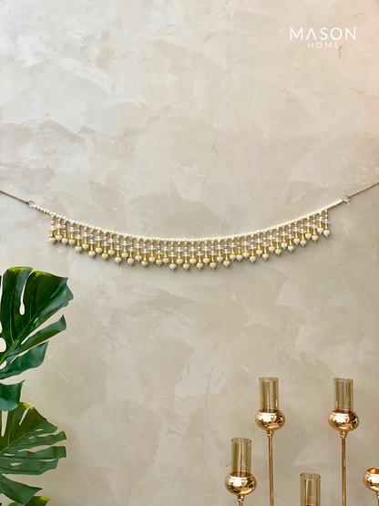 Festive Blossom Toran - White &amp; Gold