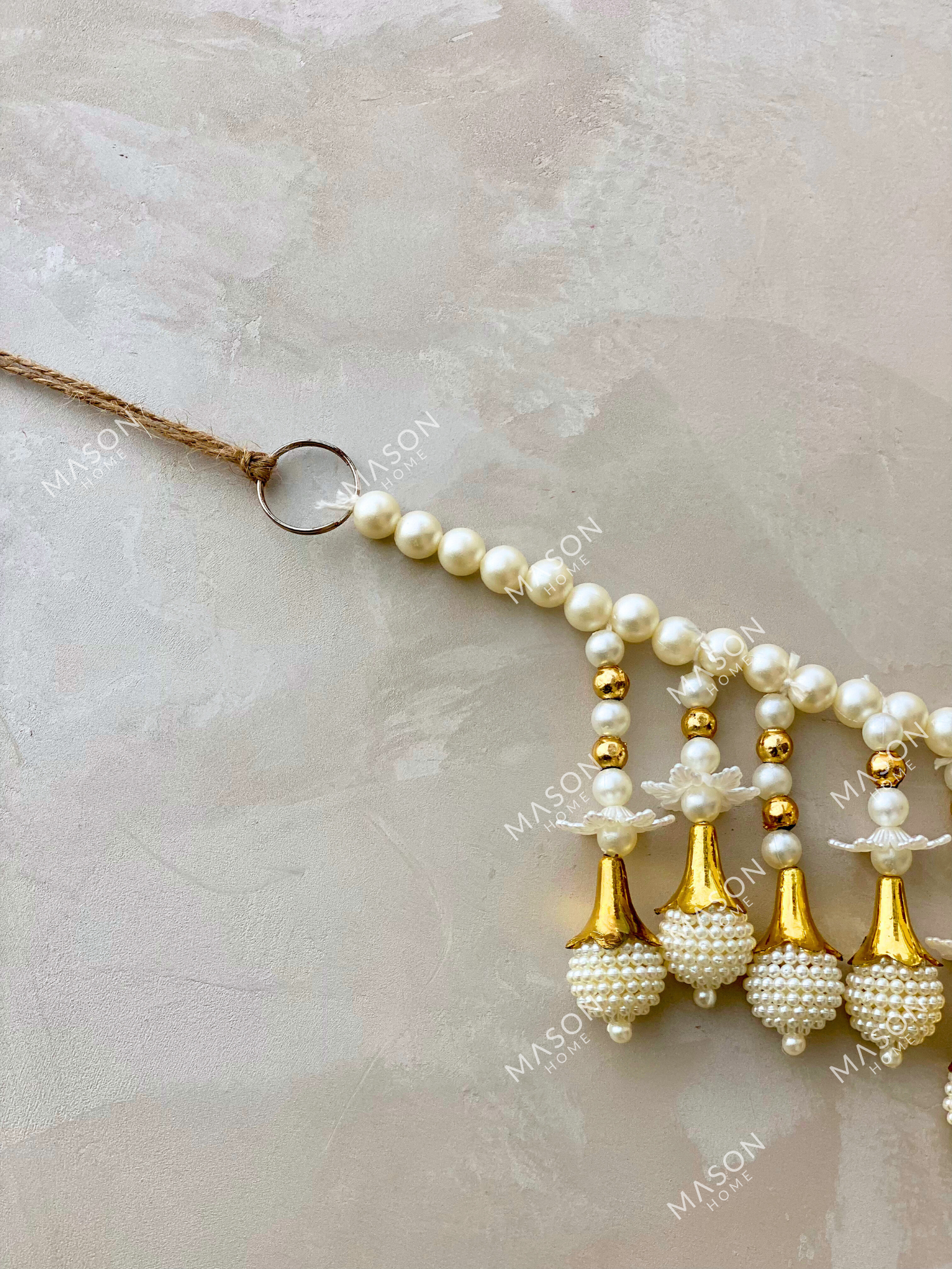 Festive Blossom Toran - White &amp; Gold