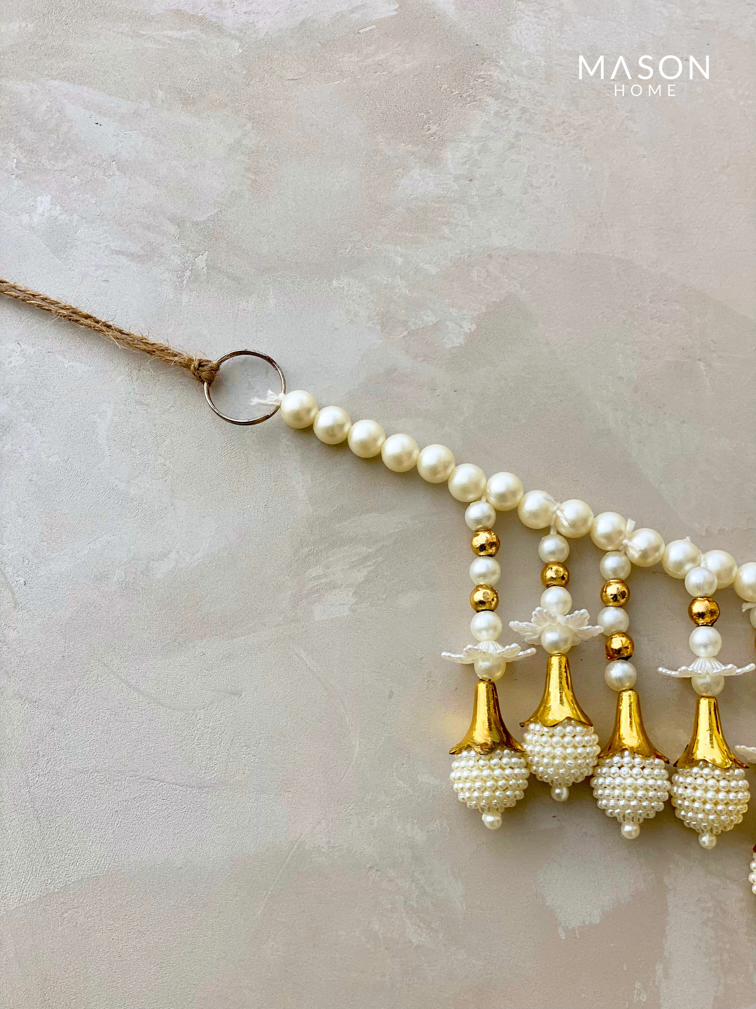 Festive Blossom Toran - White &amp; Gold