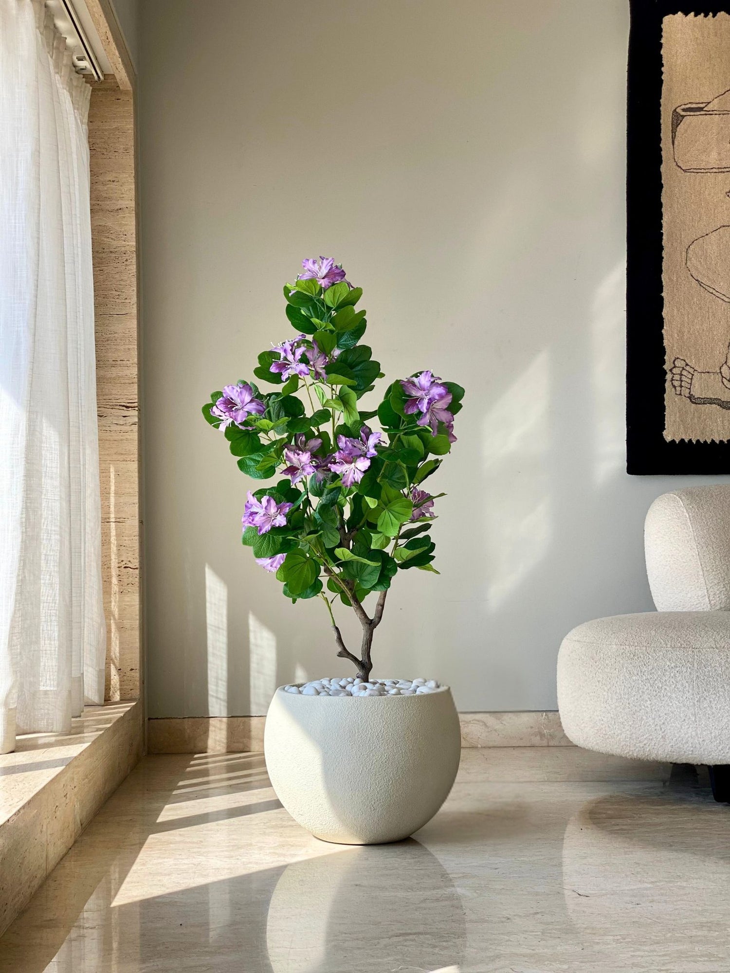 Artificial Lilac Bauhinia Plant - 4 Feet