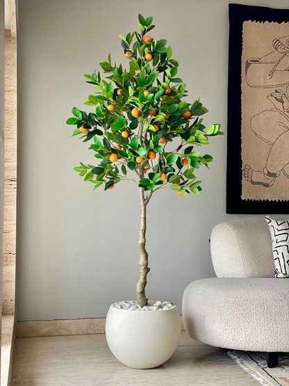 Artificial Tropical Orange Plant - 6.5 Feet