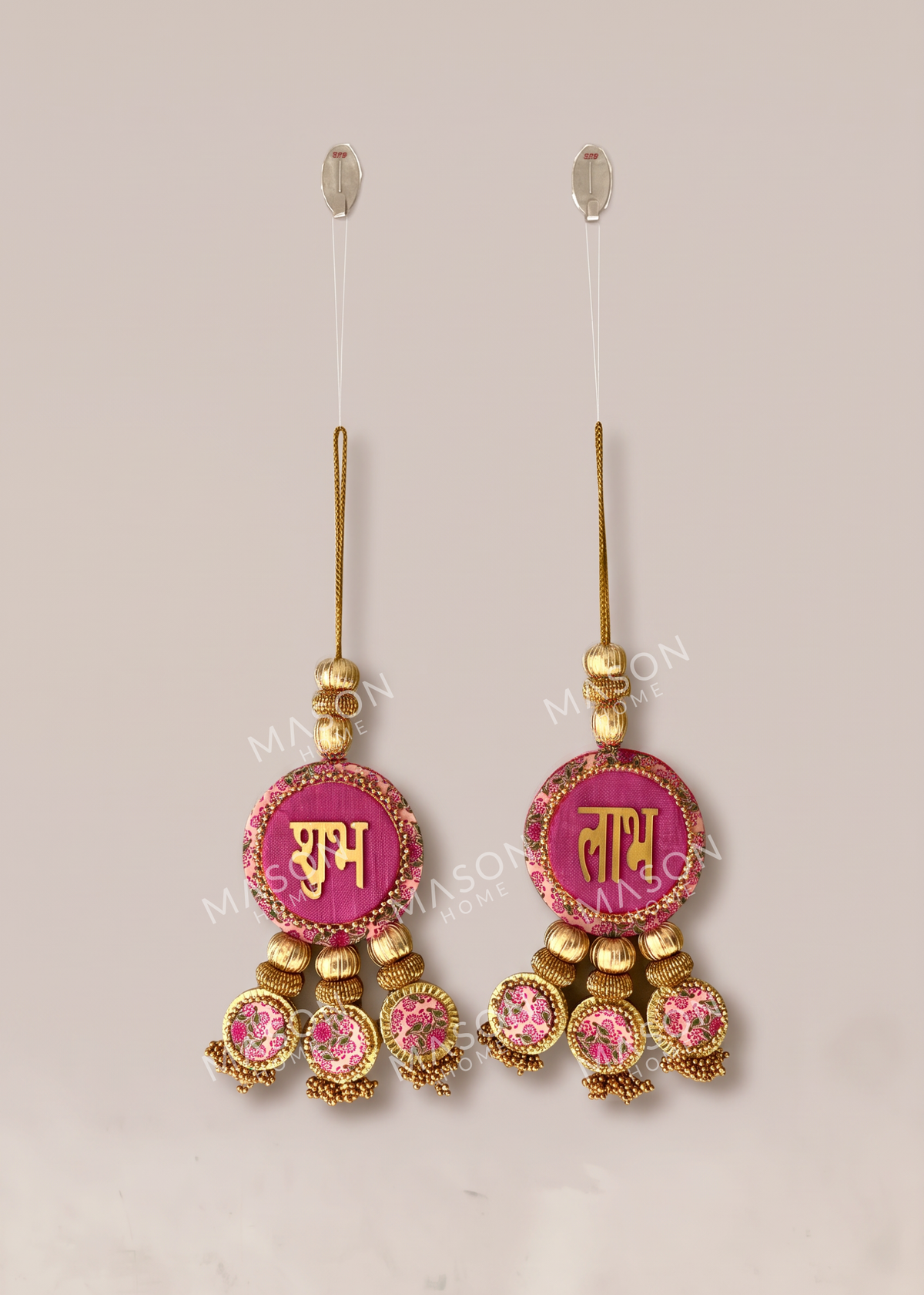Festive Gilded Blossom Shubh Labh - Set of 2