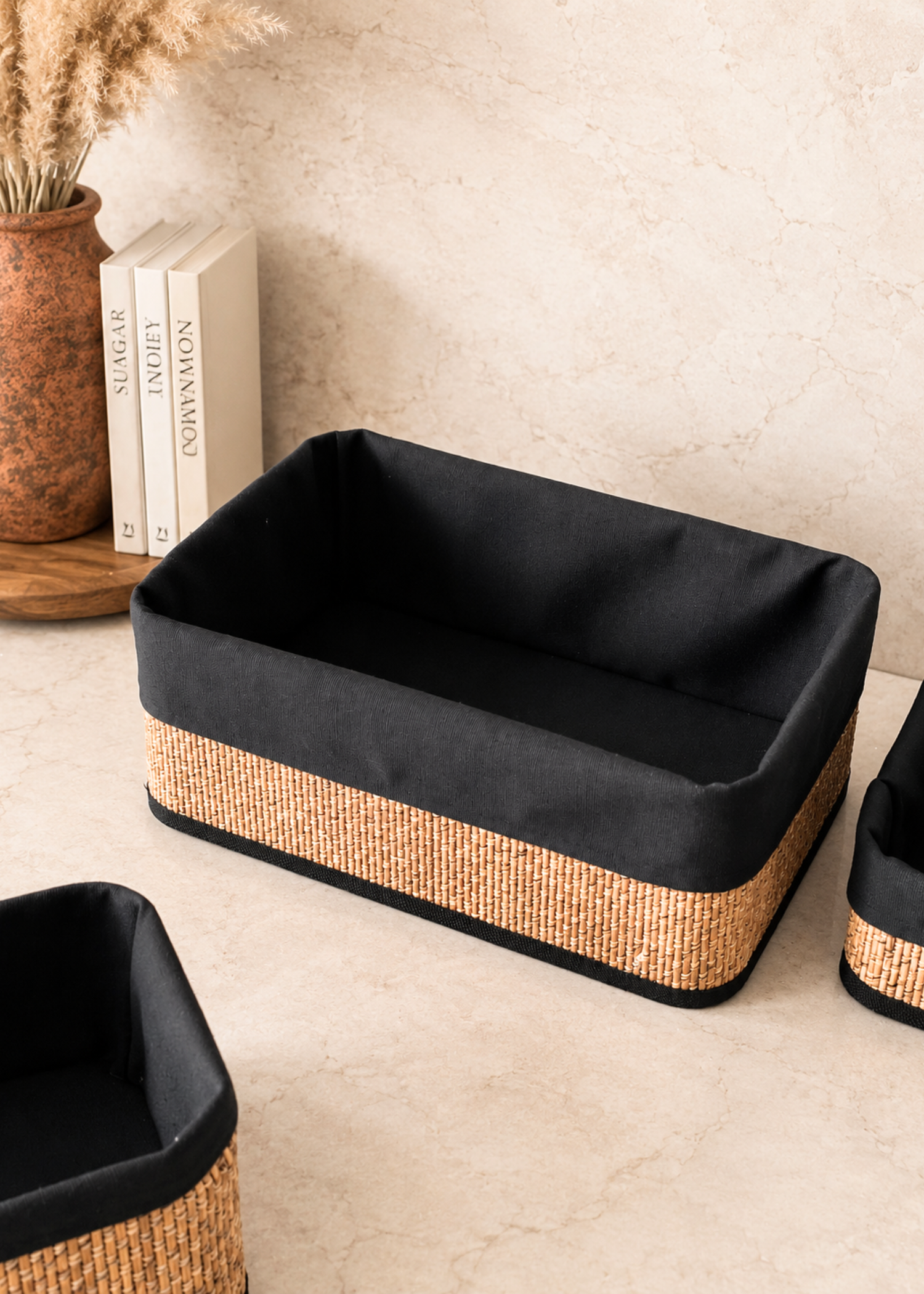 Miro Basket -  Black &amp; Brown (Set of 3)