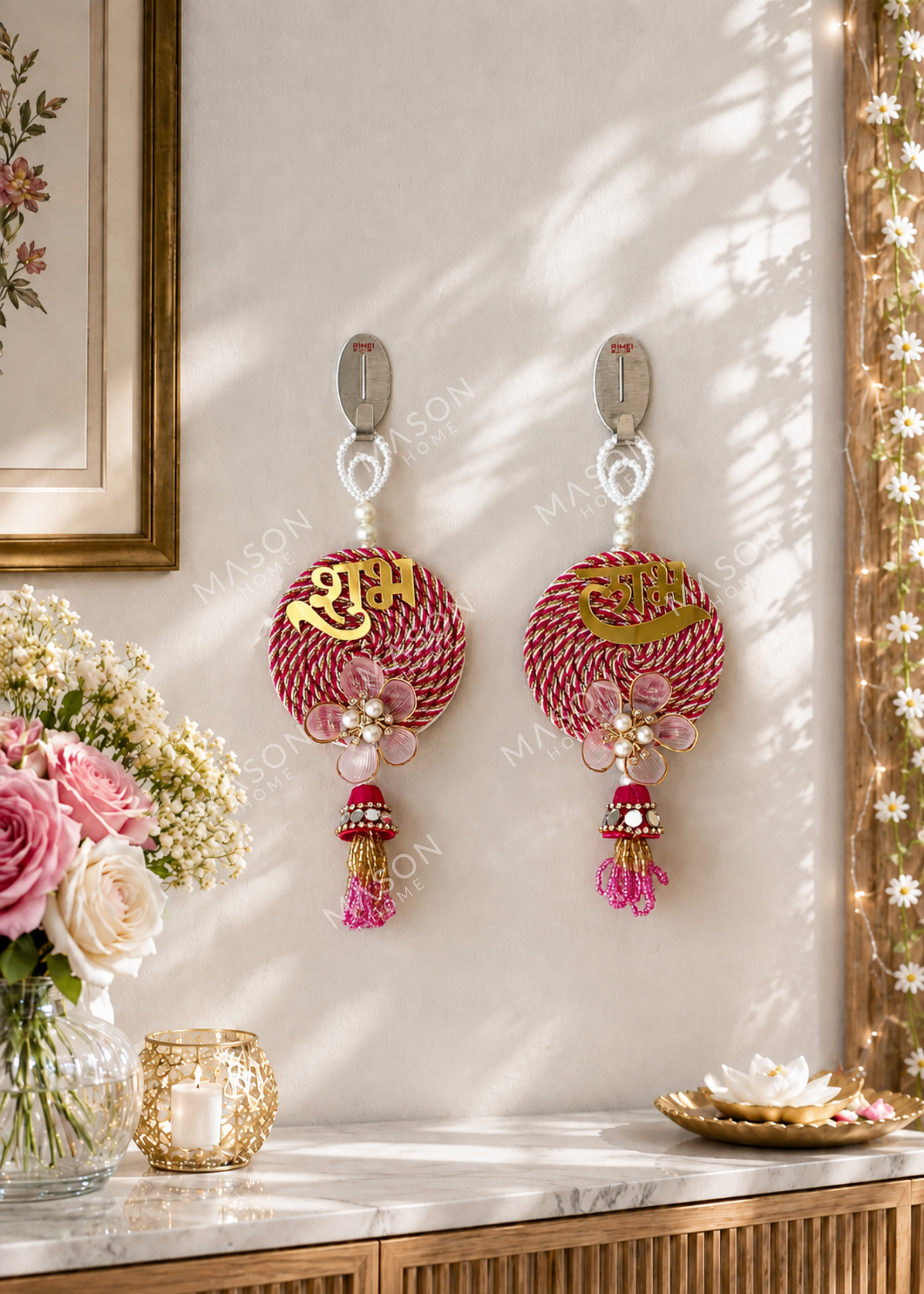 Aarna Shubh Labh Hanging - Pink