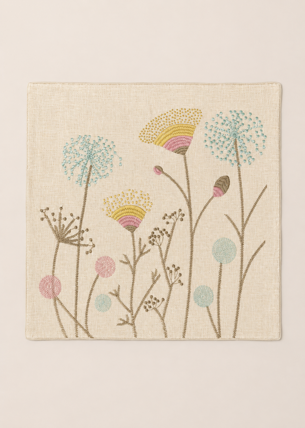 Beige Meadow Cushion Cover