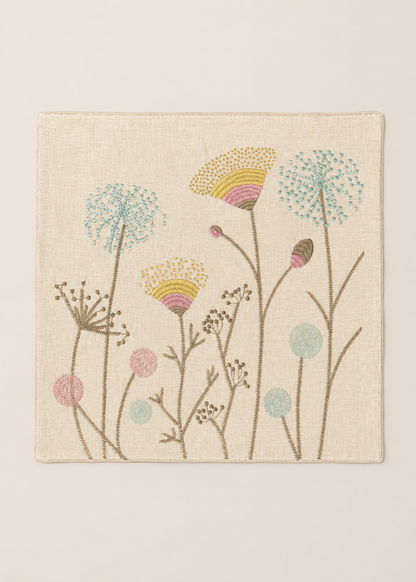 Beige Meadow Cushion Cover