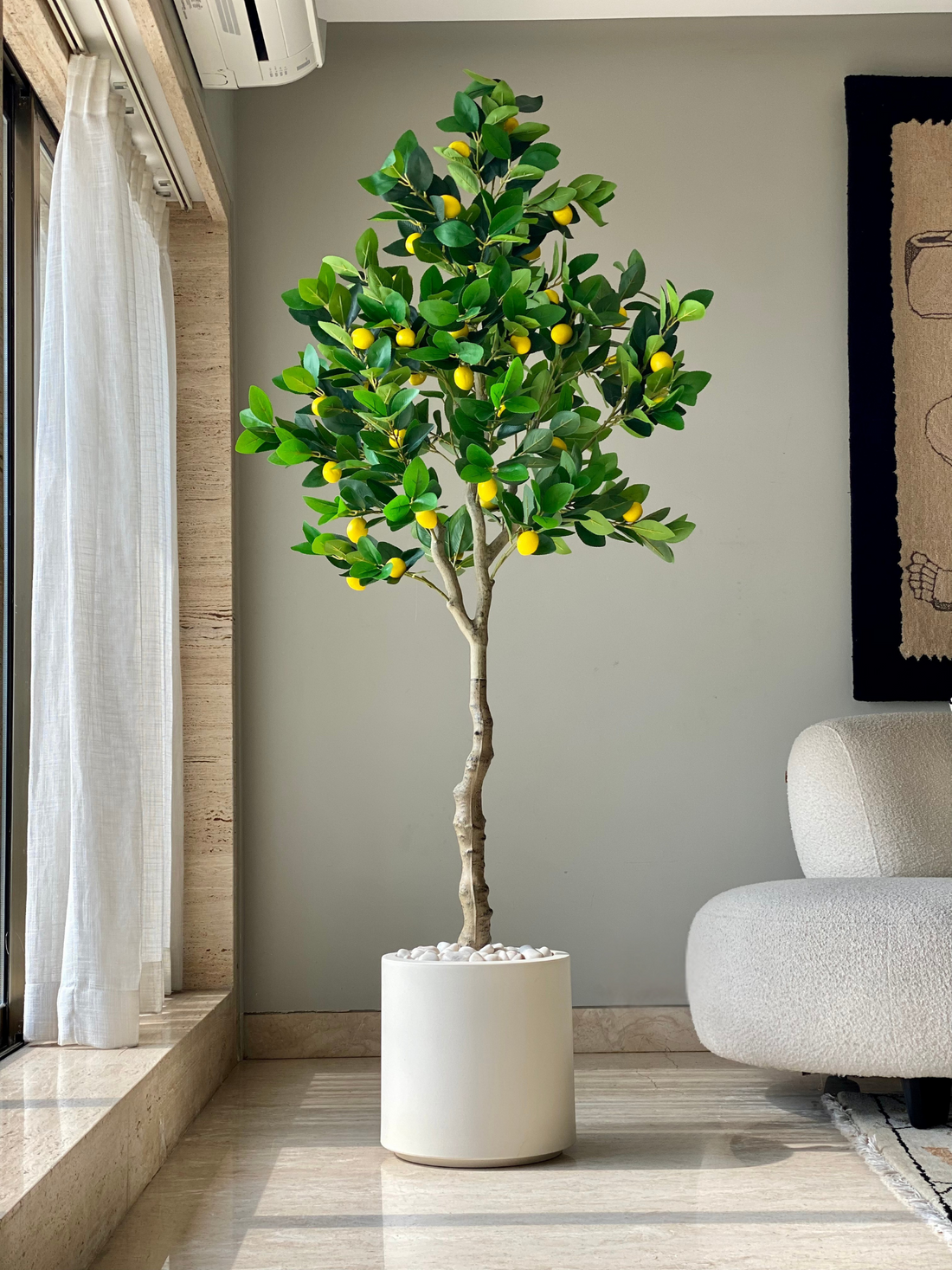 Artificial Tropical Lemon Plant - 6.5 Feet
