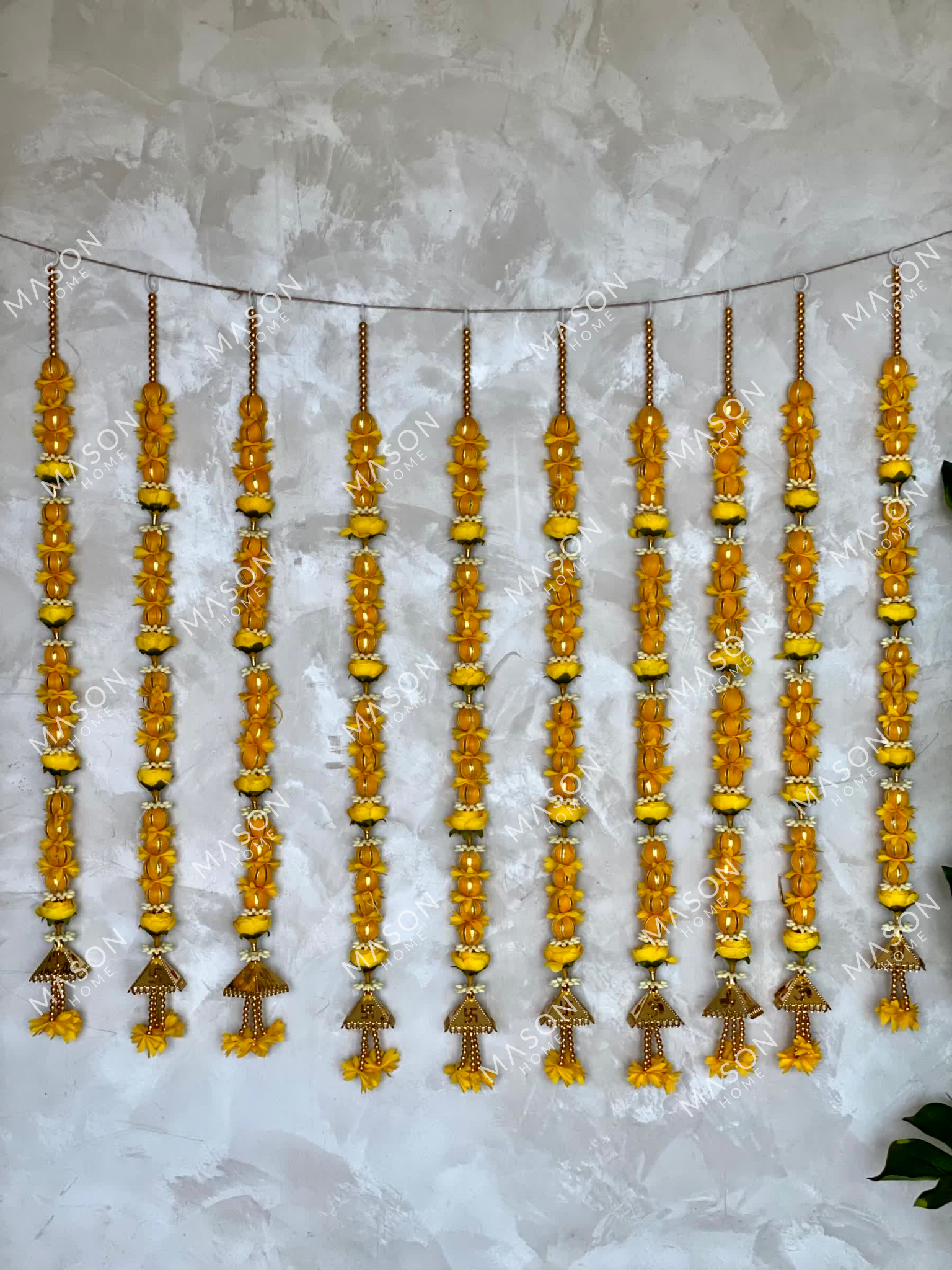 Festive Meher Bloom Latkan - Yellow (Set of 5) Large