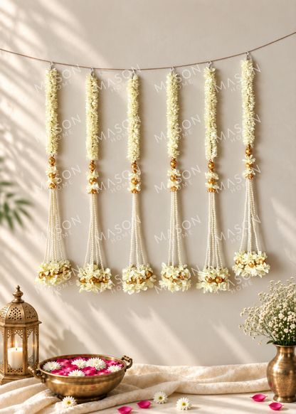 Festive Shahana Floral Latkan White - Set of 6