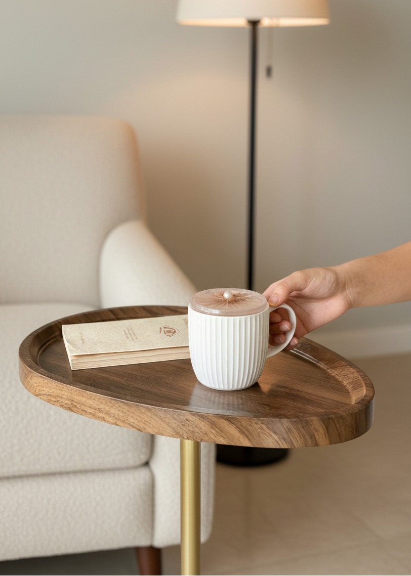 Beige Mesh Glass Cover - (Set Of 6)