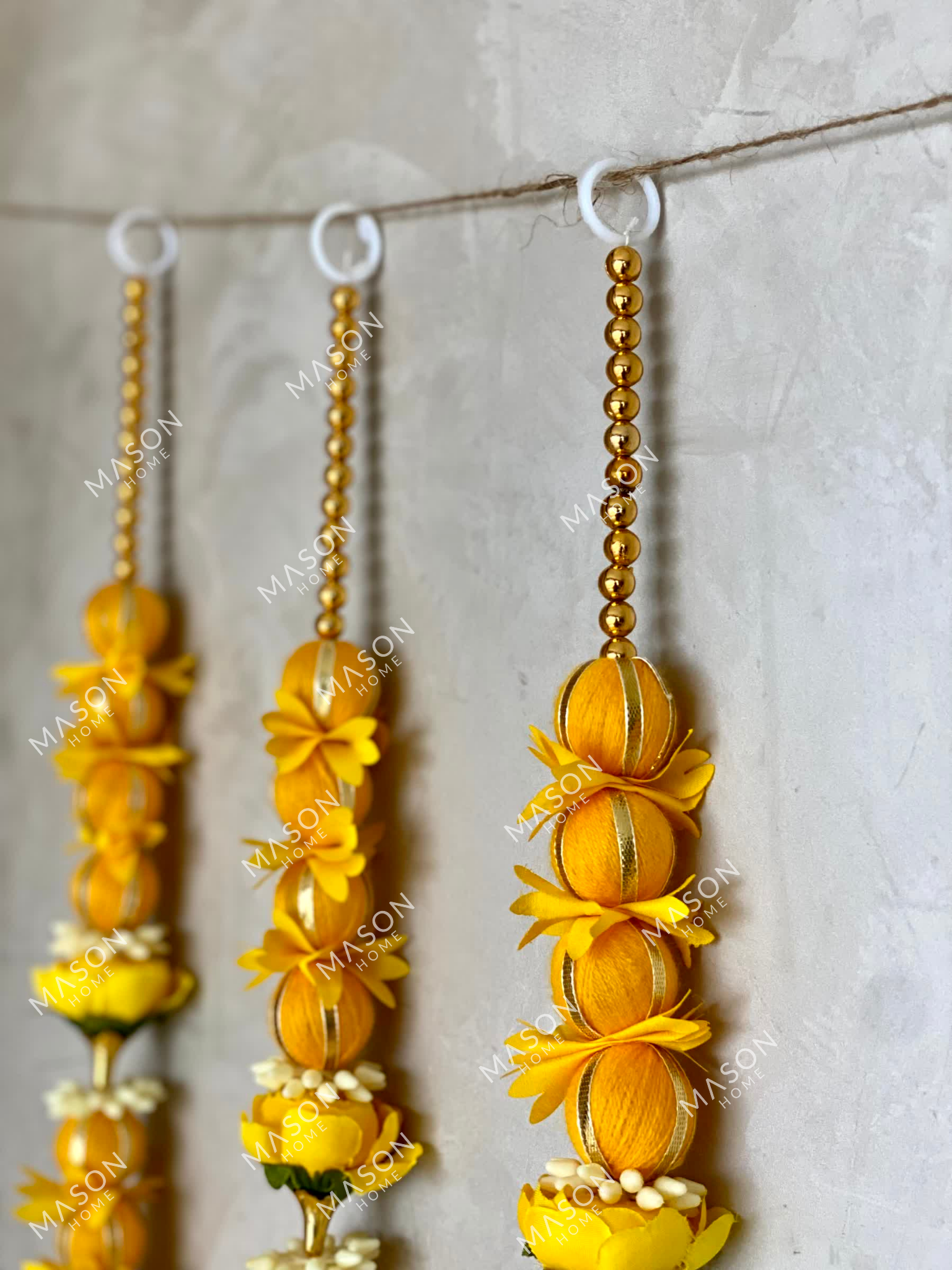 Festive Meher Bloom Latkan - Yellow (Set of 5) Large