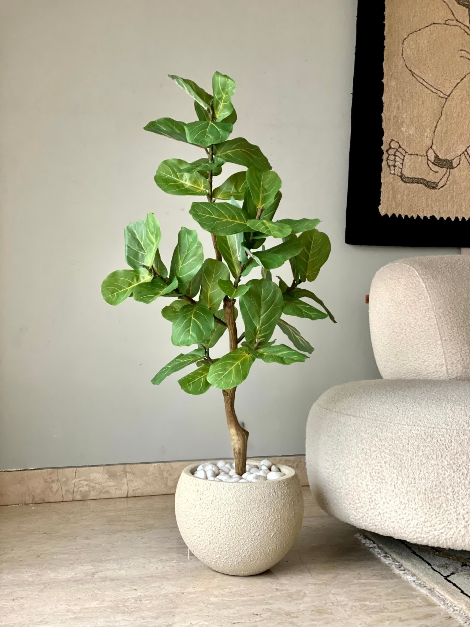 Artificial Fiddle Fig Plant - 4 Feet
