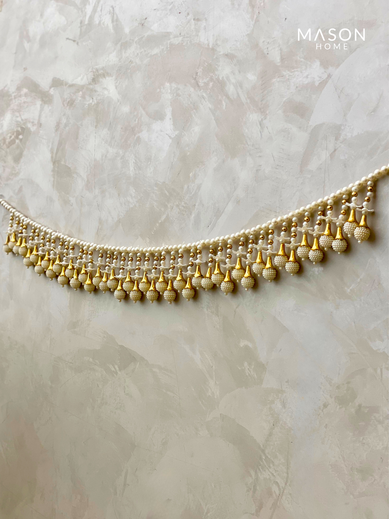 Festive Blossom Toran - White &amp; Gold