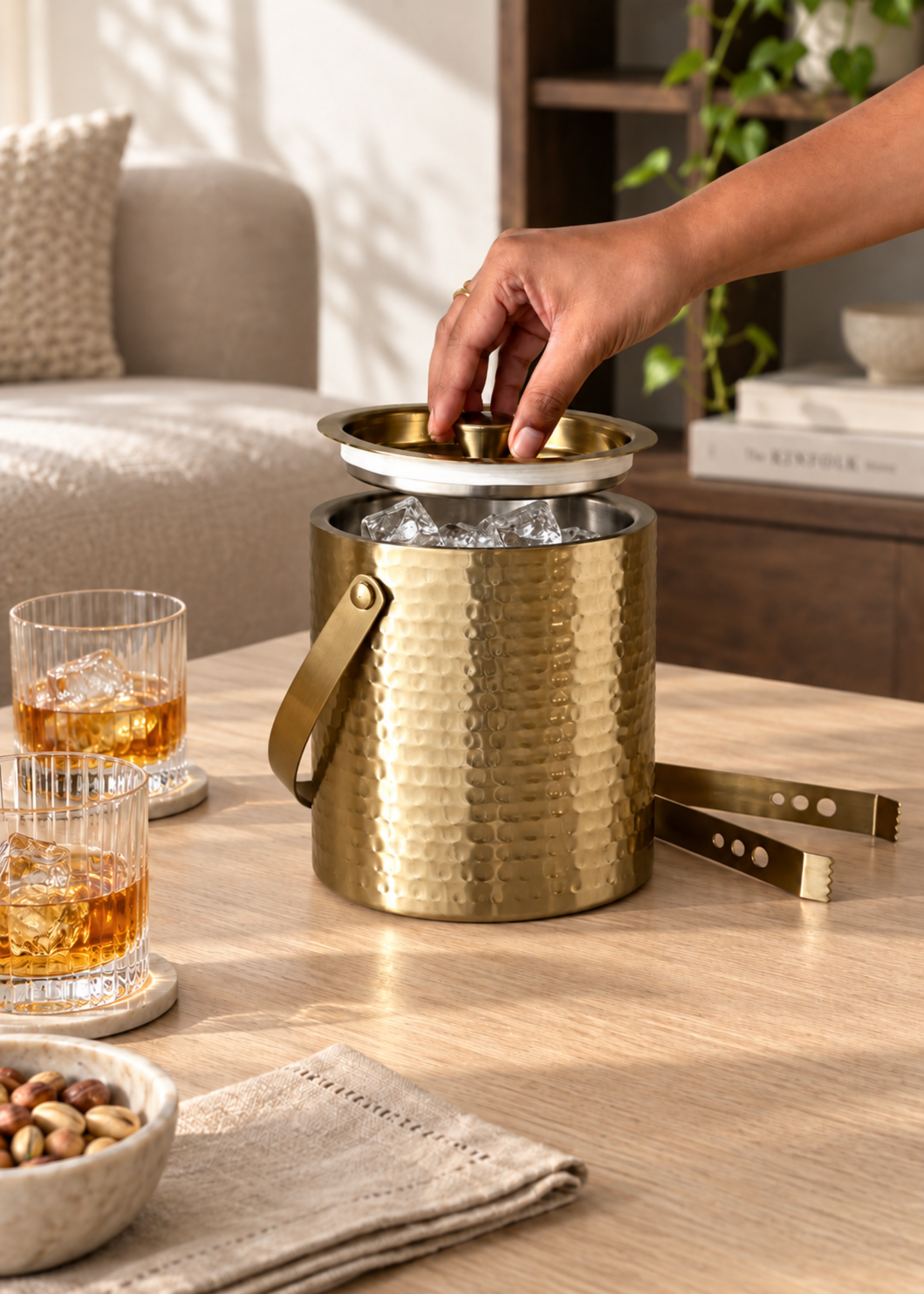 Manor Gold Ice Bucket &amp; Tong