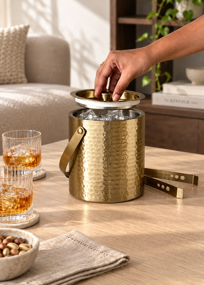 Manor Gold Ice Bucket &amp; Tong