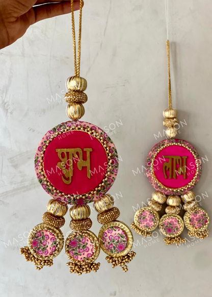 Festive Gilded Blossom Shubh Labh - Set of 2