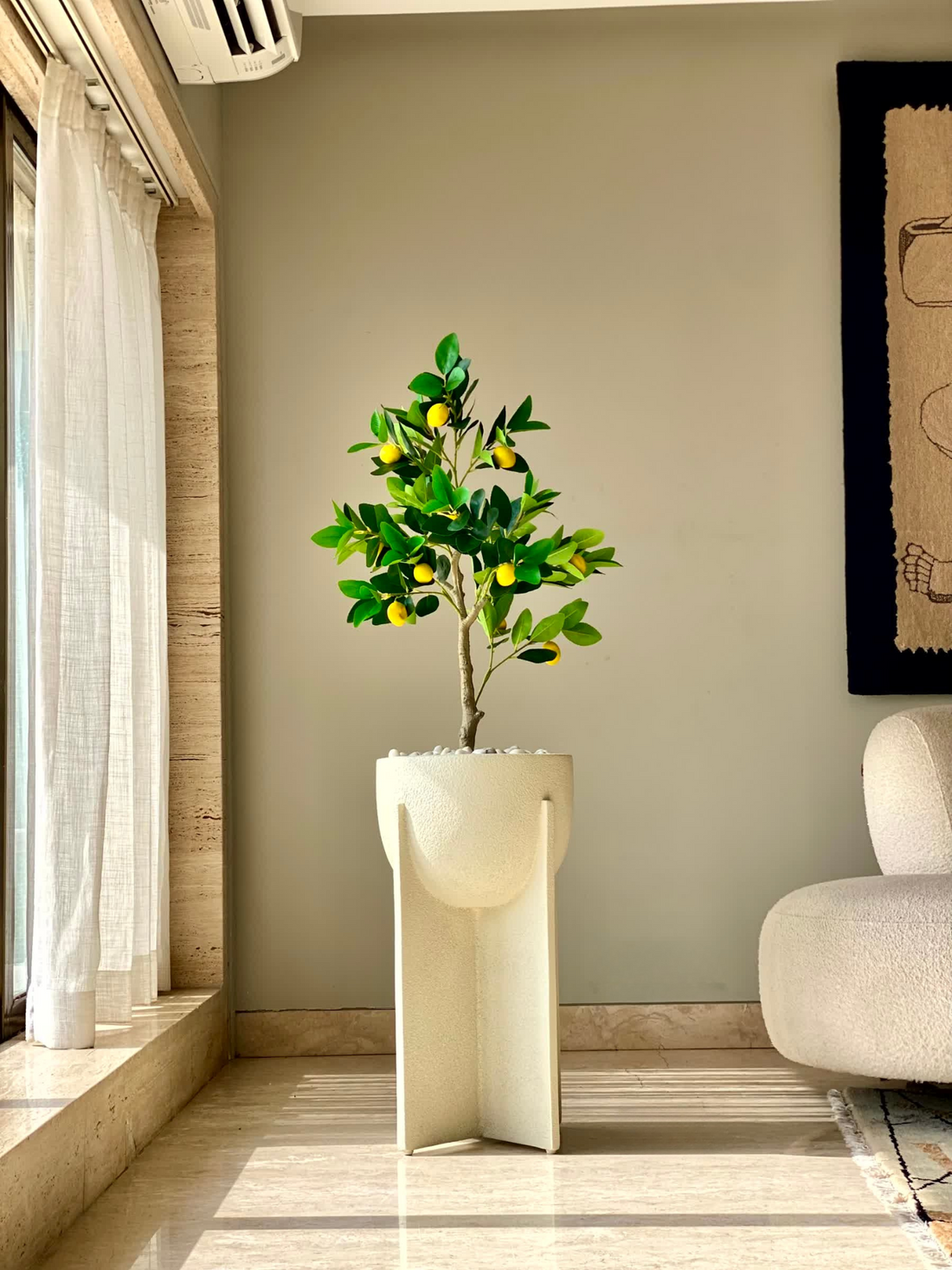 Artificial Tropical Lemon Plant - 3.5 Feet