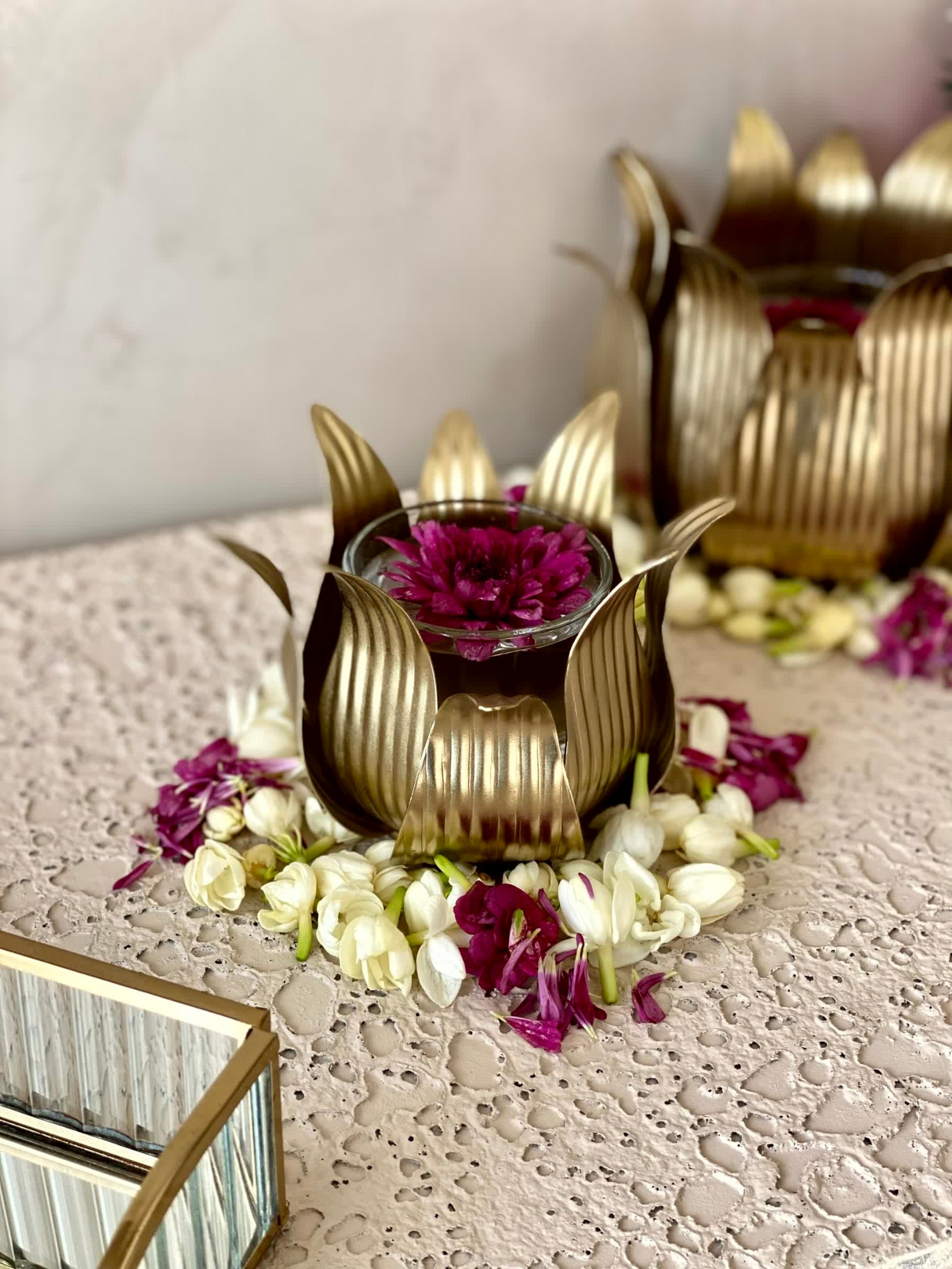 Gold Lotus Diyas