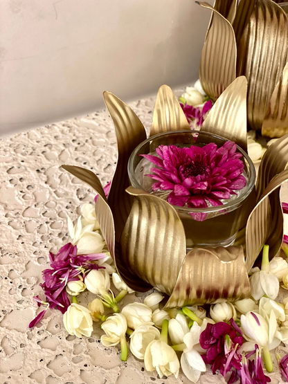 Gold Lotus Diyas