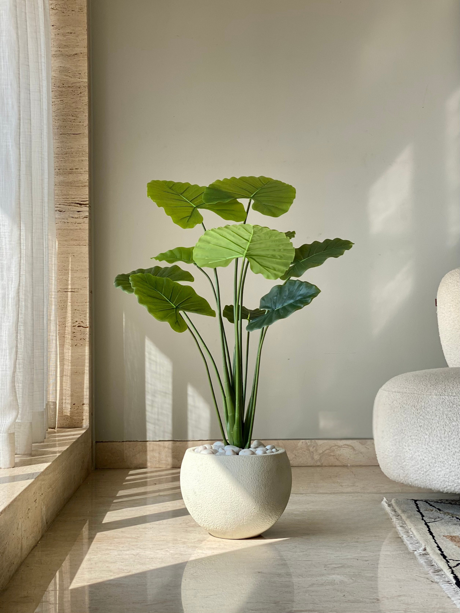 Artificial Lush Alocasia Plant - 4 Feet