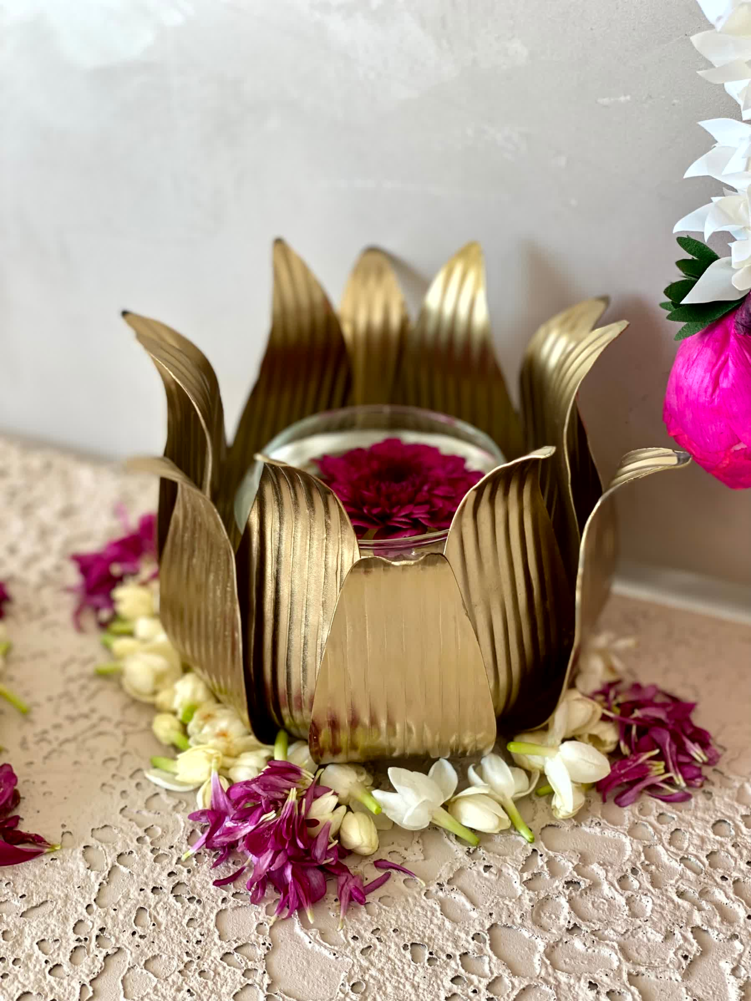 Gold Lotus Diyas
