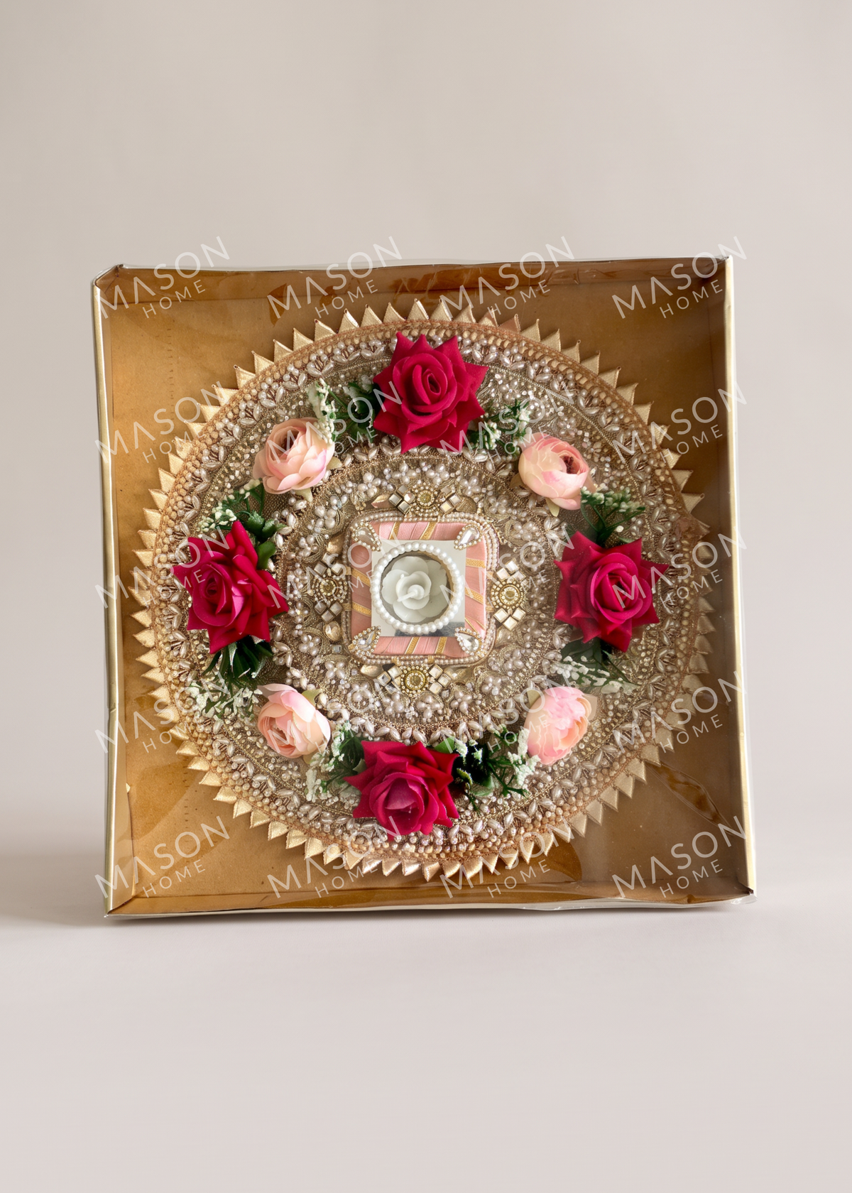 Festive Royal Rose I Artificial Rangoli