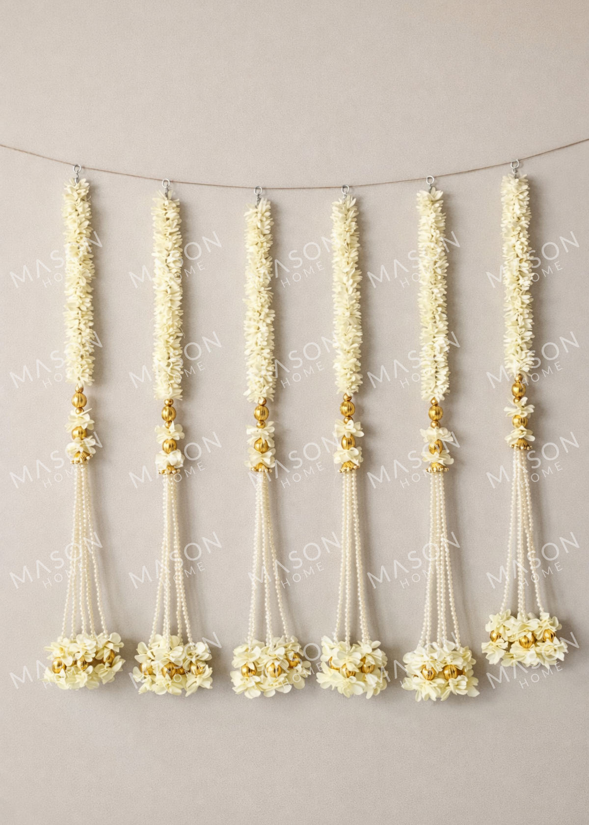 Festive Shahana Floral Latkan White - Set of 6