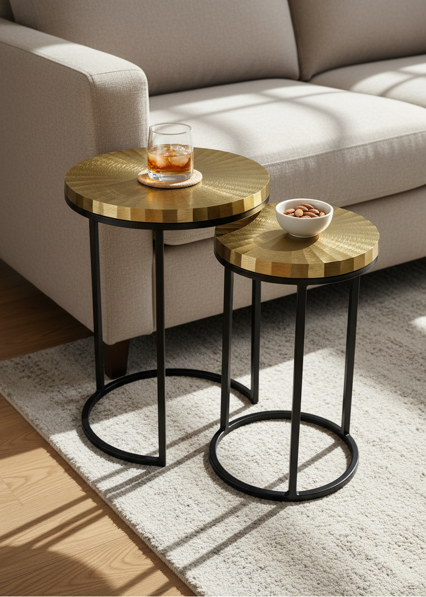 Ghana Nesting Gold Table - Set of 2