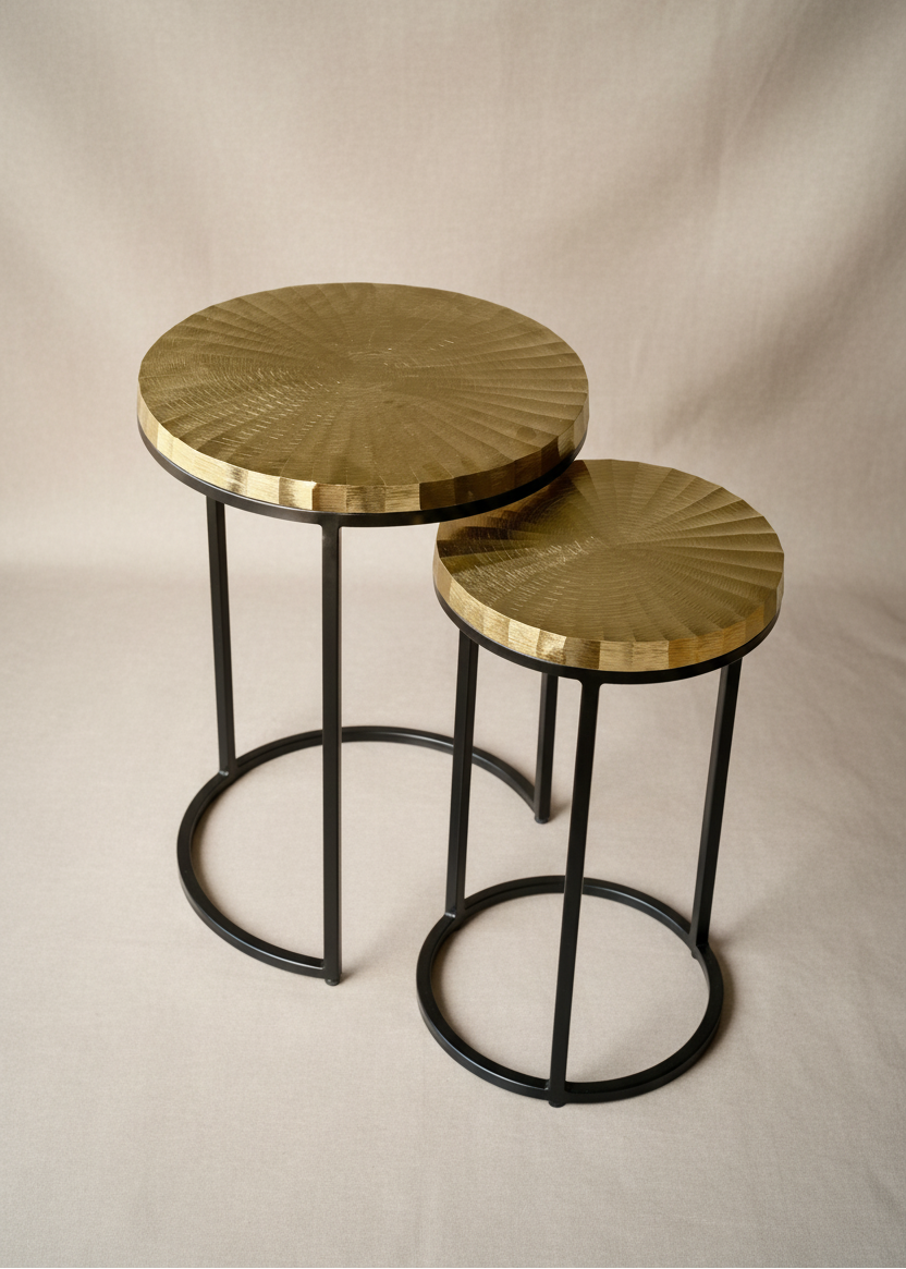 Ghana Nesting Gold Table - Set of 2