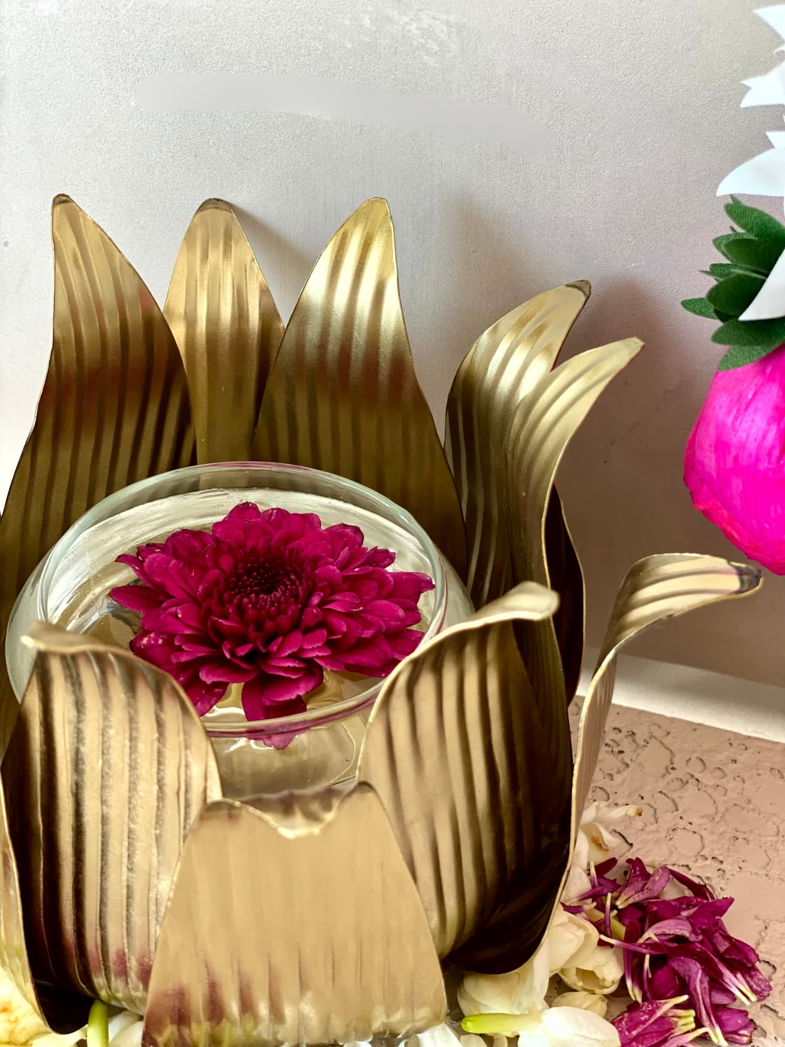 Gold Lotus Diyas