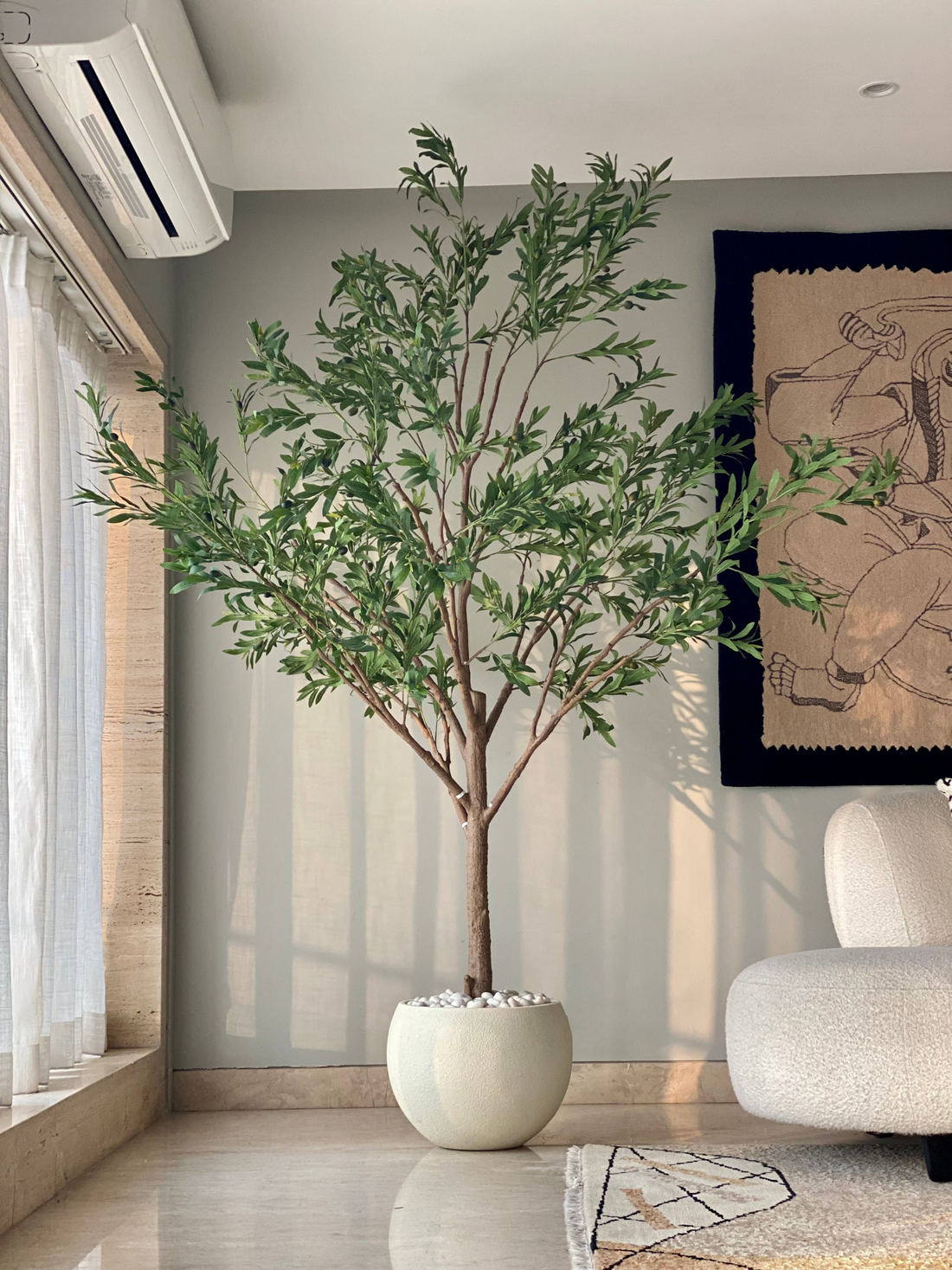 Artificial Mediterranean Olive Plant - 8 Feet