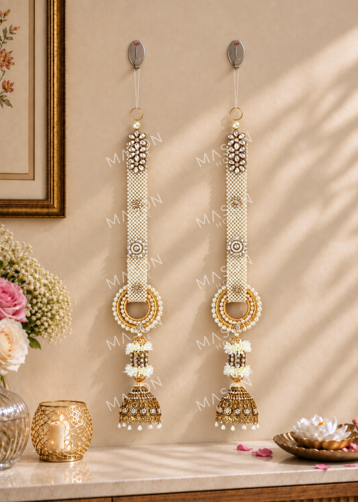 Festive Swarna Pearl Hanging - Set of 2